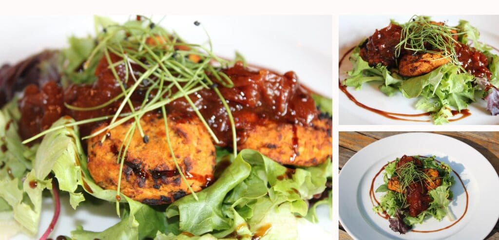 Red Lentil & Sweet Potato Cakes with Sweet & Spicy Tomato Jam